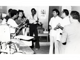 Photo of Dr. Delgado & Dr. Robert R. Davila visiting a School for the Deaf in South America
