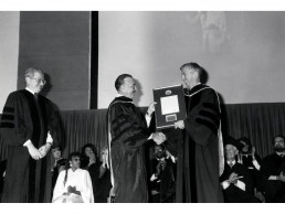 Photo of Dr. Delgado & I King Jordan at Gallaudet University