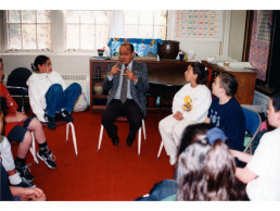 Photo of Dr. Vasishta & 6th Graders - 1995