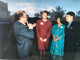 Photo of Dr. Vasishta & First Lady Dee Johnson's visit to NMSD - 1998