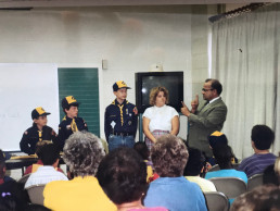 Photo of Dr. Vasishta presenting at Cub Scouts Meeting
