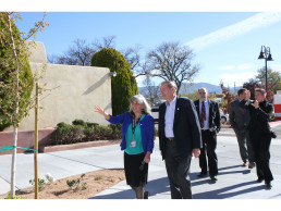Photo of Senator Udall touring NMSD with Dr. Gallegos