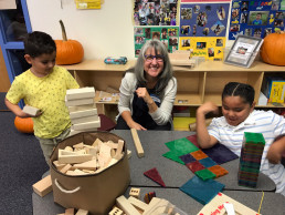 Photo of Dr. Gallegos visiting he Farmington Preschool