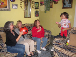 Photo of Dr. Gallegos during an Early Intervention home visit